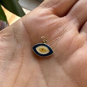 Gold and Blue Evil Eye Pendant